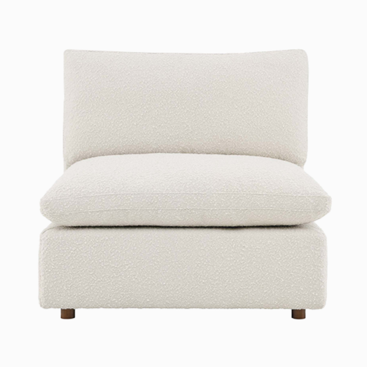 Tobi Overstuffed Boucle Armless Chair