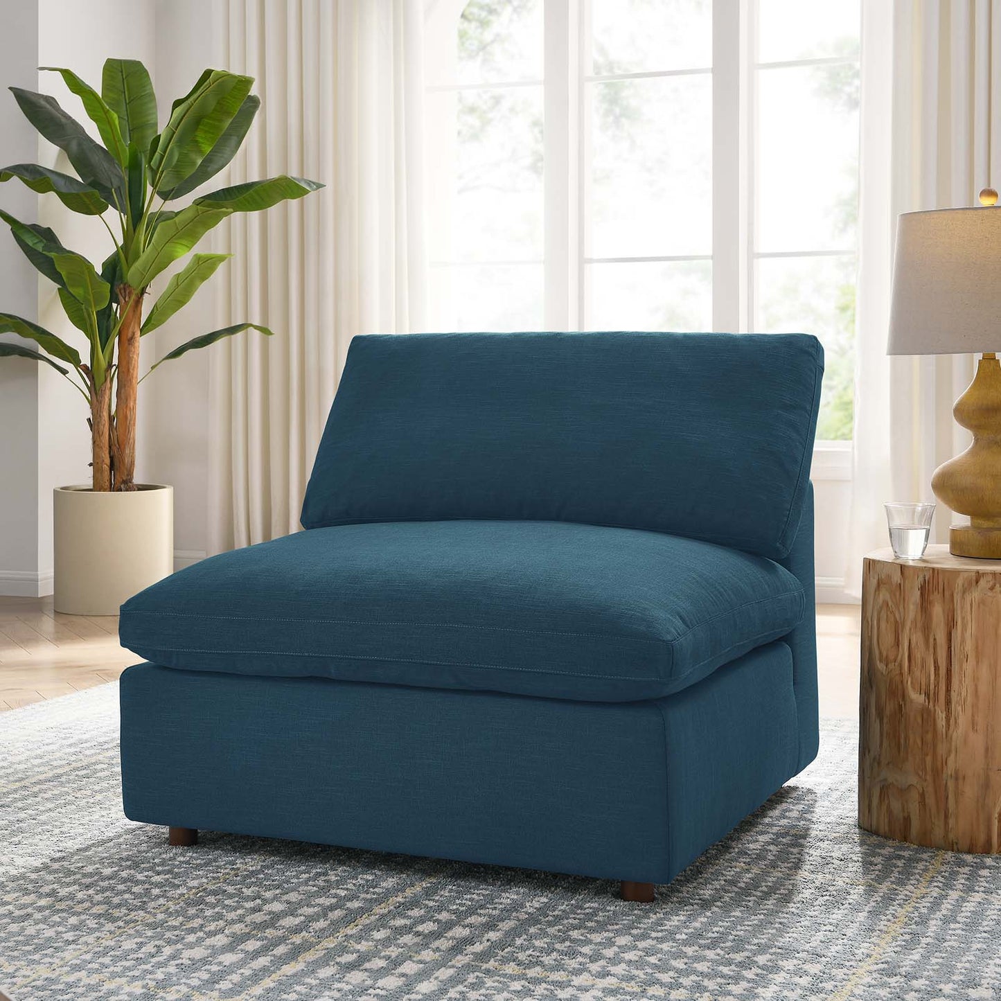 Tobi Overstuffed Upholstered Armless Chair