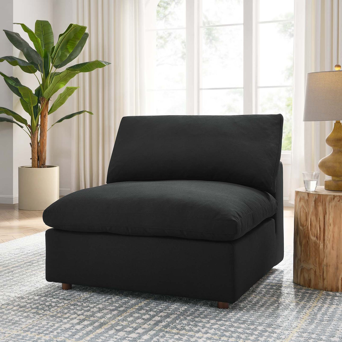 Tobi Overstuffed Upholstered Armless Chair