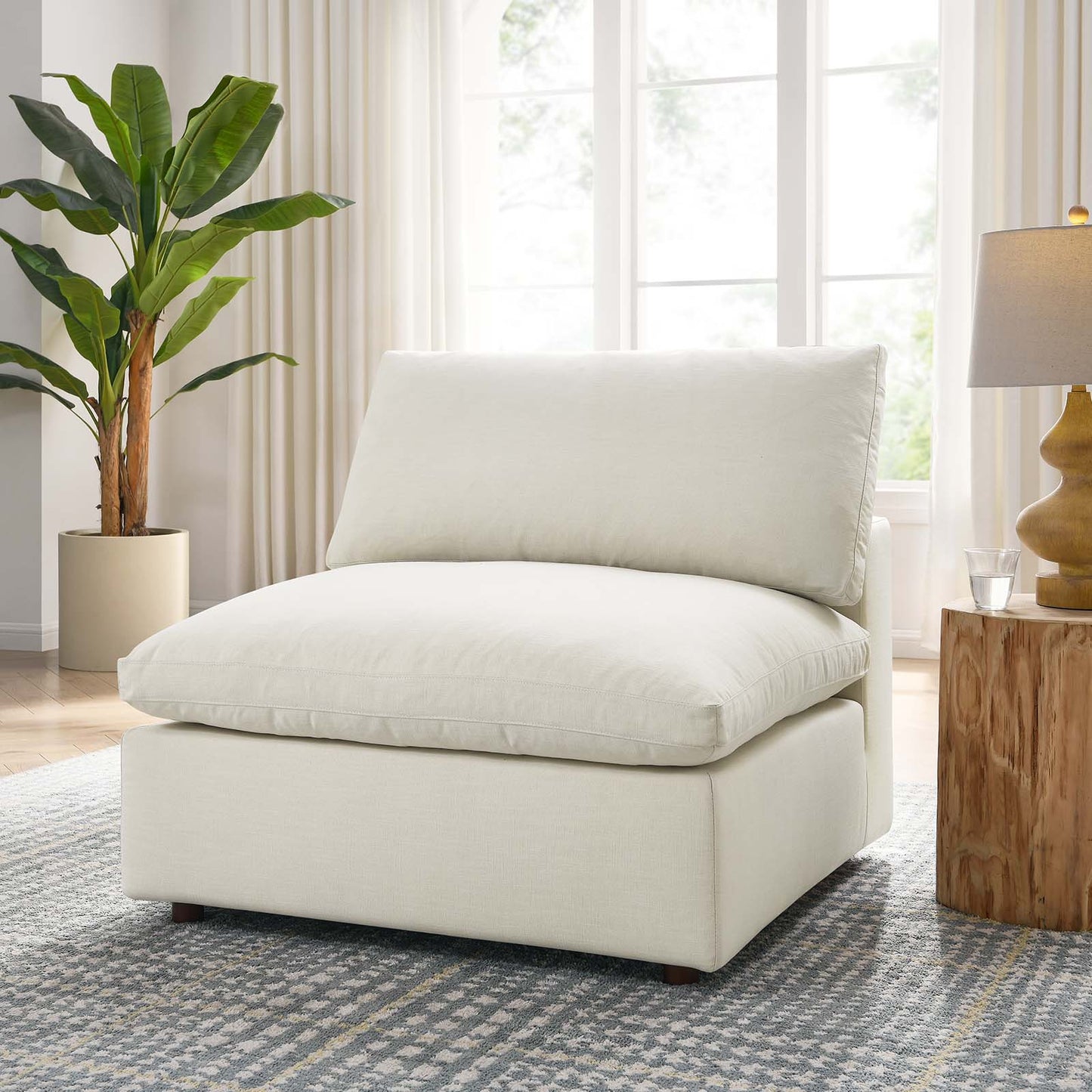 Tobi Overstuffed Upholstered Armless Chair