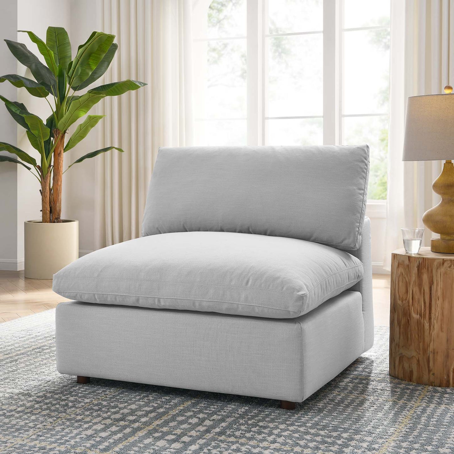 Tobi Overstuffed Upholstered Armless Chair