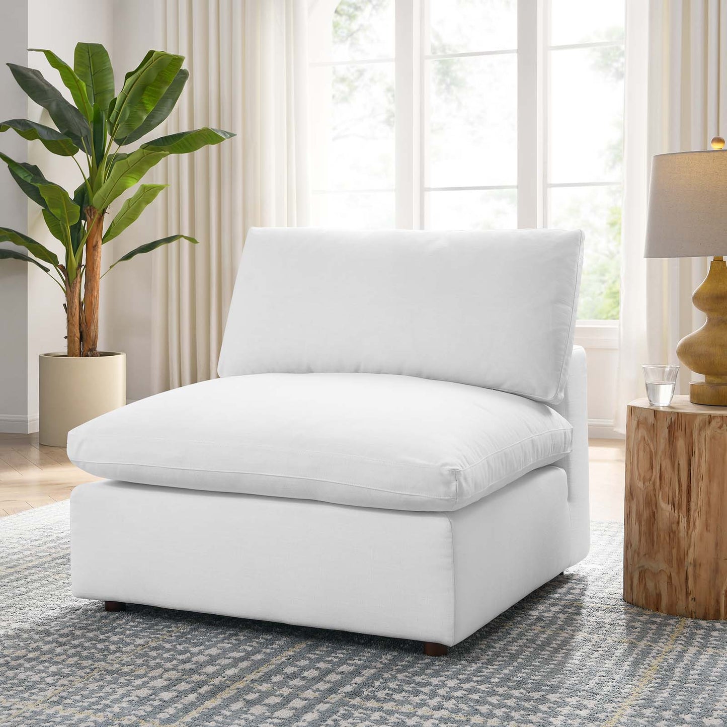 Tobi Overstuffed Upholstered Armless Chair