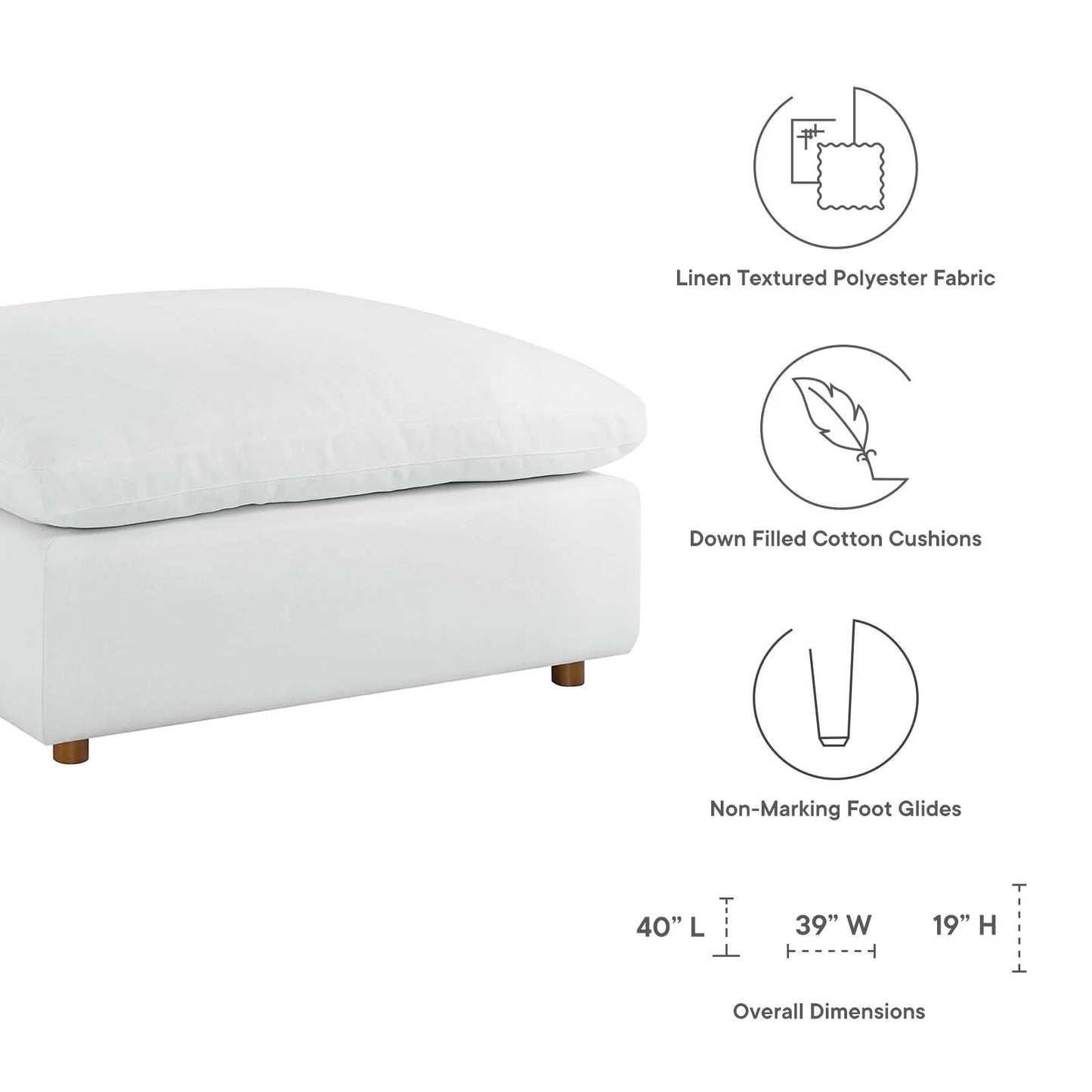 Tobi Overstuffed Upholstered Ottoman
