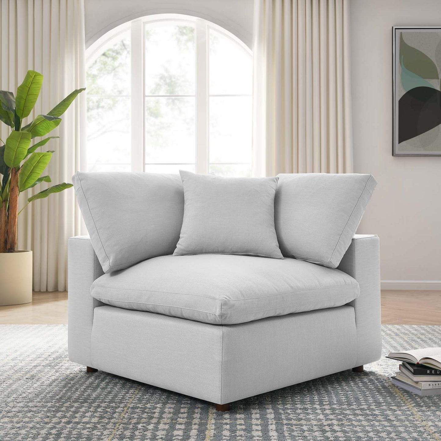Tobi Overstuffed Upholstered Corner Chair