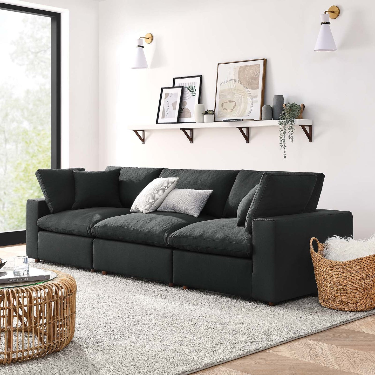 Tobi Overstuffed 3-Piece Sectional Sofa