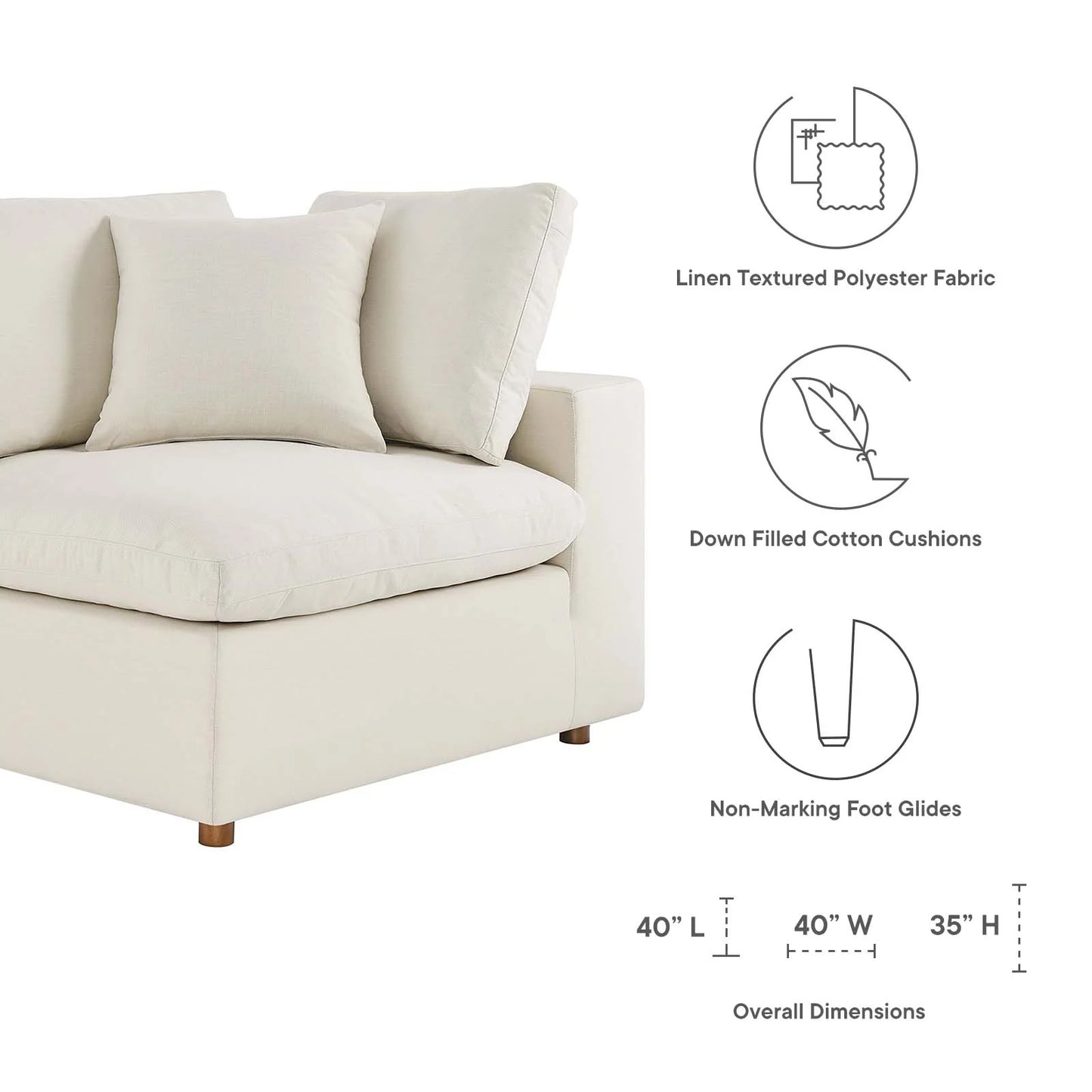 Tobi Overstuffed 3-Piece Sectional Sofa