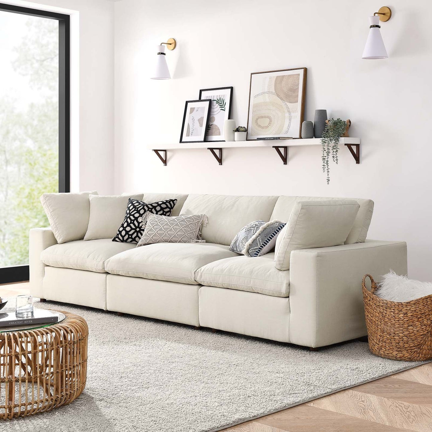 Tobi Overstuffed 3-Piece Sectional Sofa