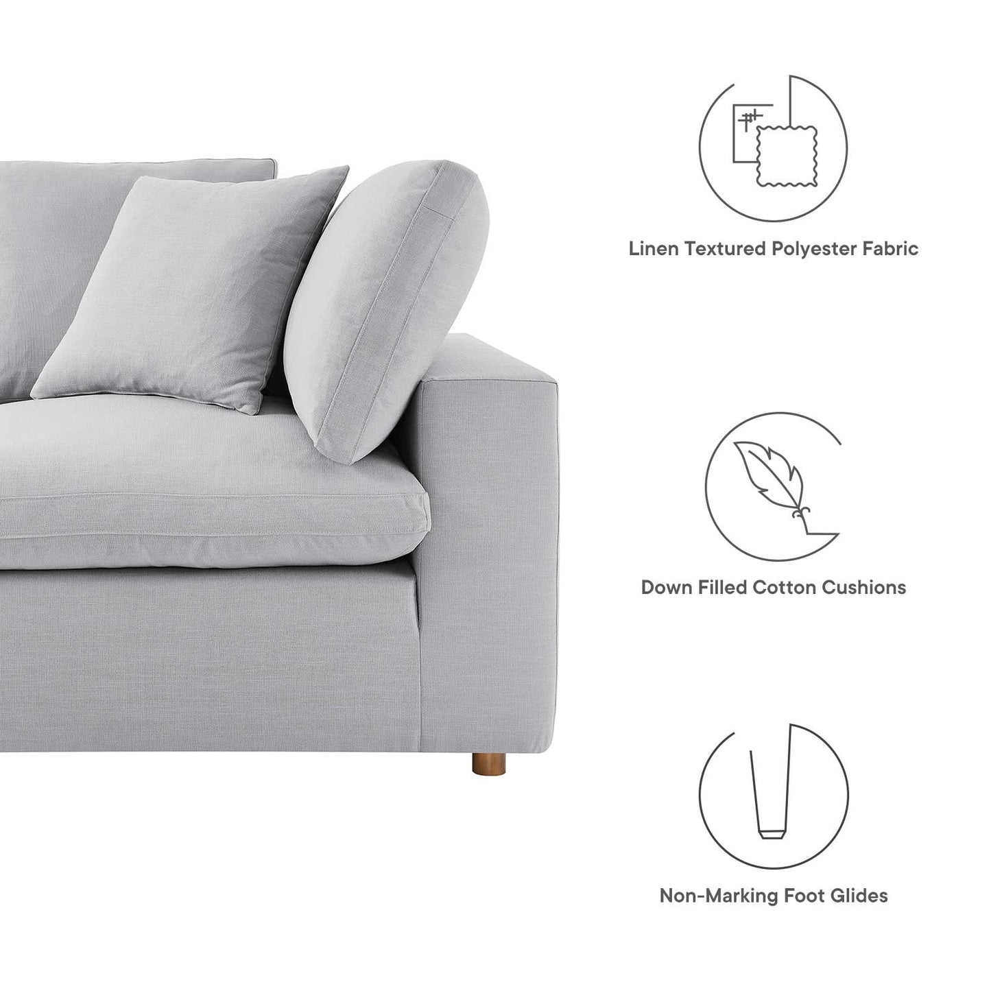 Tobi Overstuffed 3-Piece Sectional Sofa