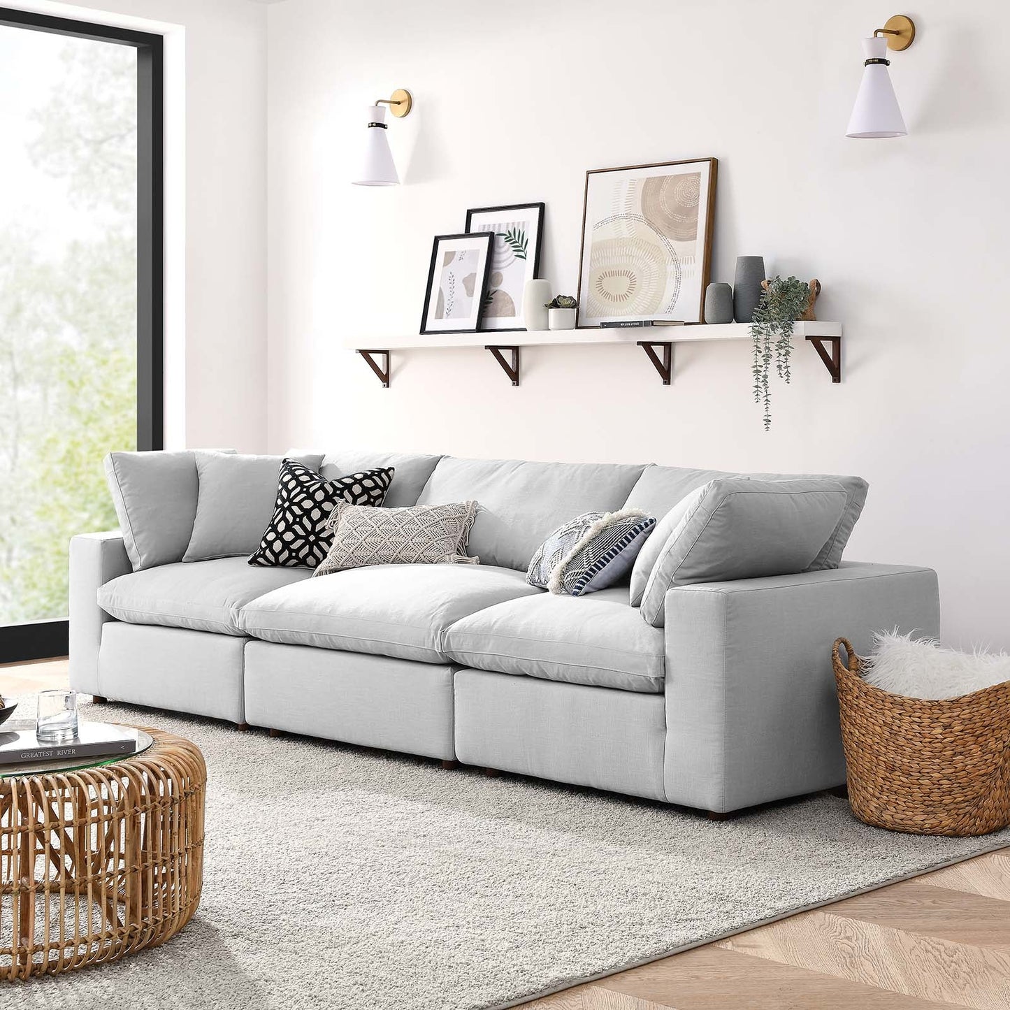 Tobi Overstuffed 3-Piece Sectional Sofa