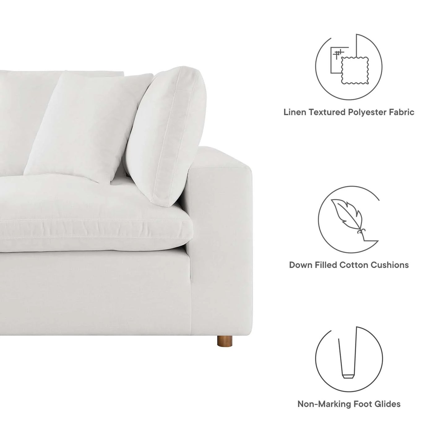 Tobi Overstuffed 3-Piece Sectional Sofa