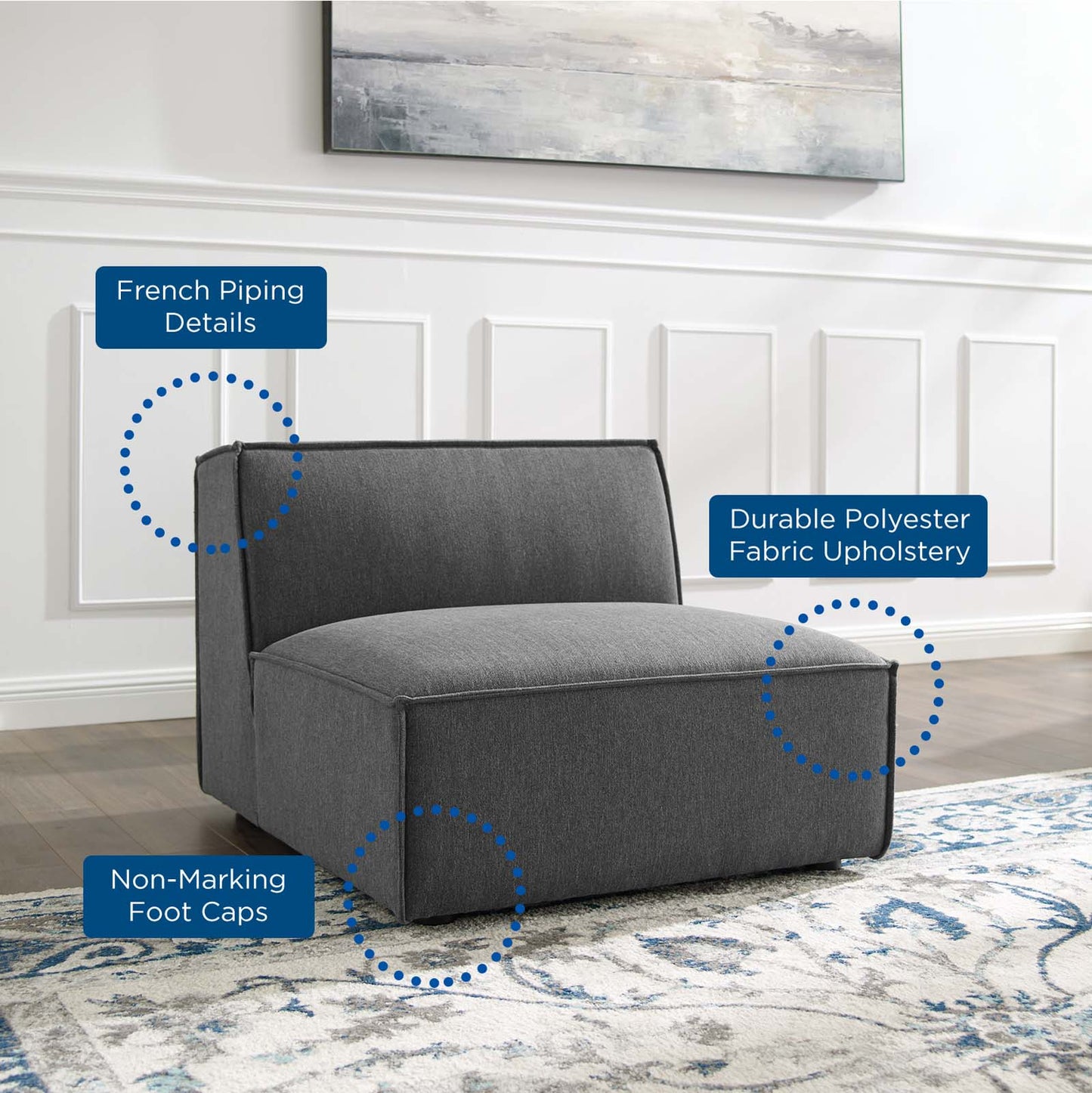 Nio Sectional Sofa Armless Chair