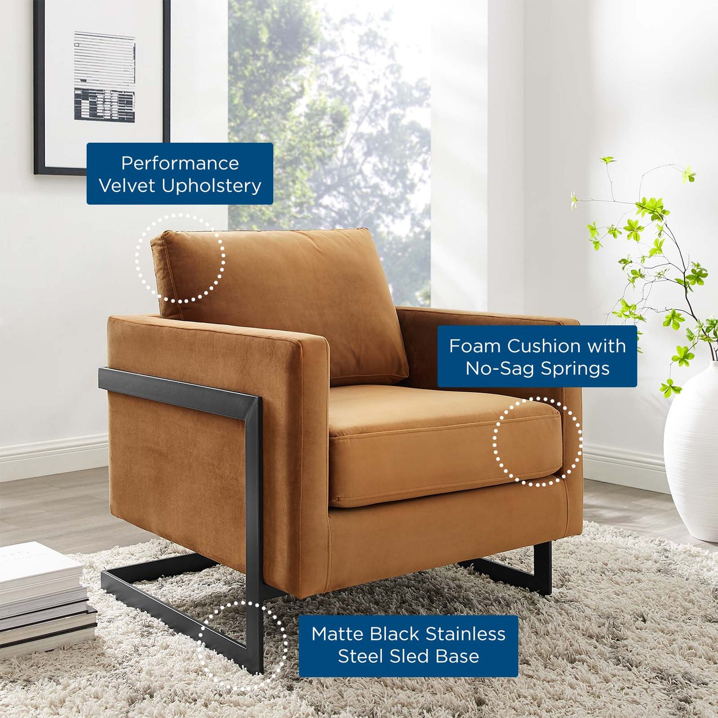 Nava Vegan Leather Accent Chair