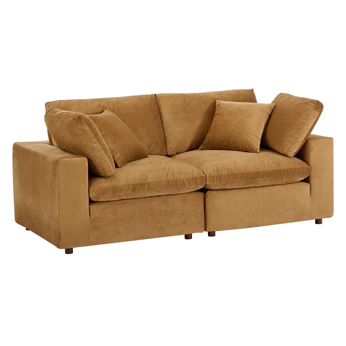 Tobi Overstuffed Velvet Loveseat