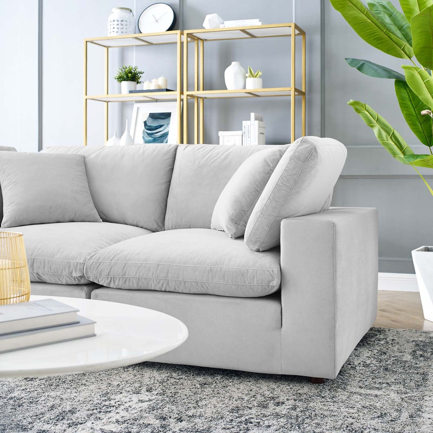 Tobi Overstuffed Velvet Loveseat