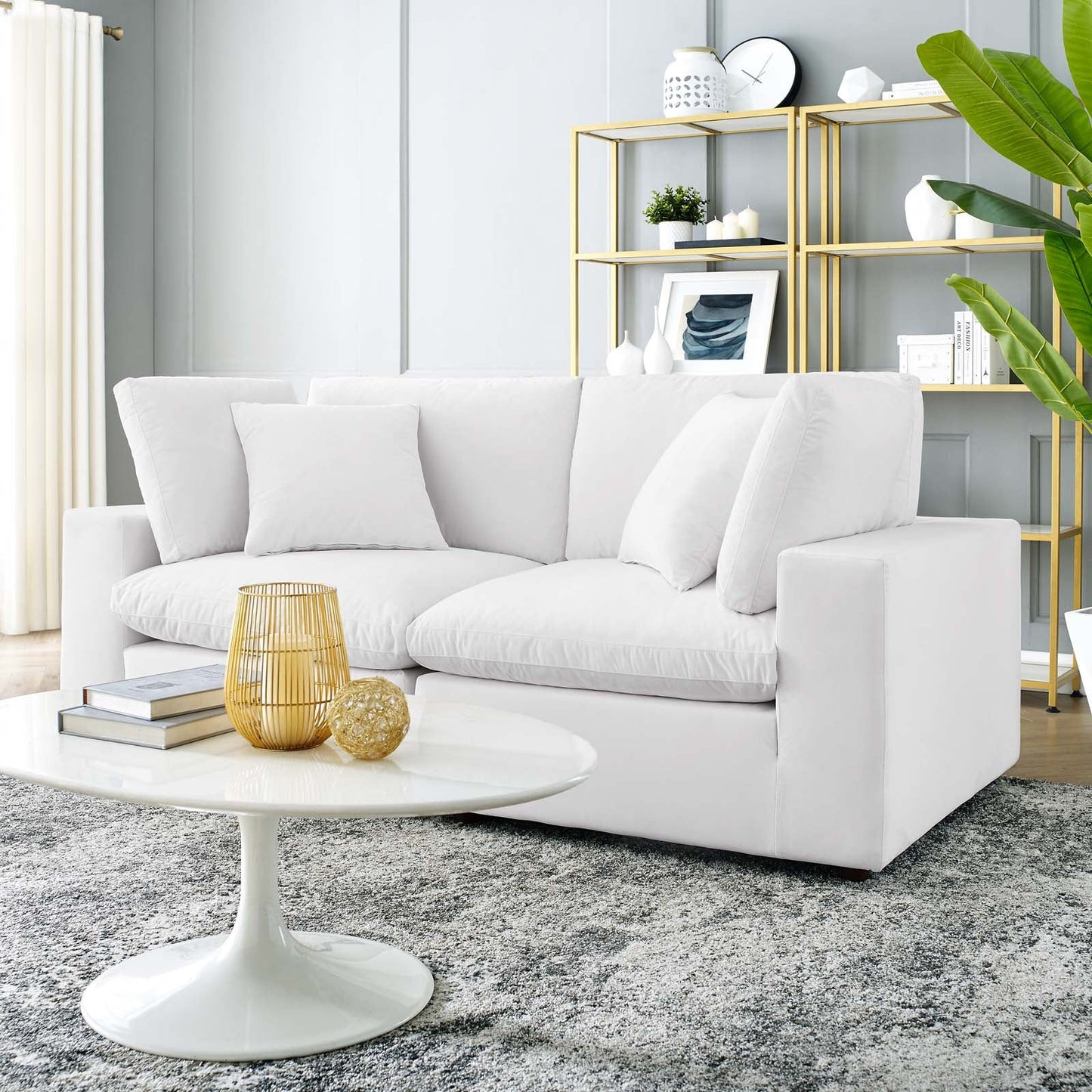 Tobi Overstuffed Velvet Loveseat