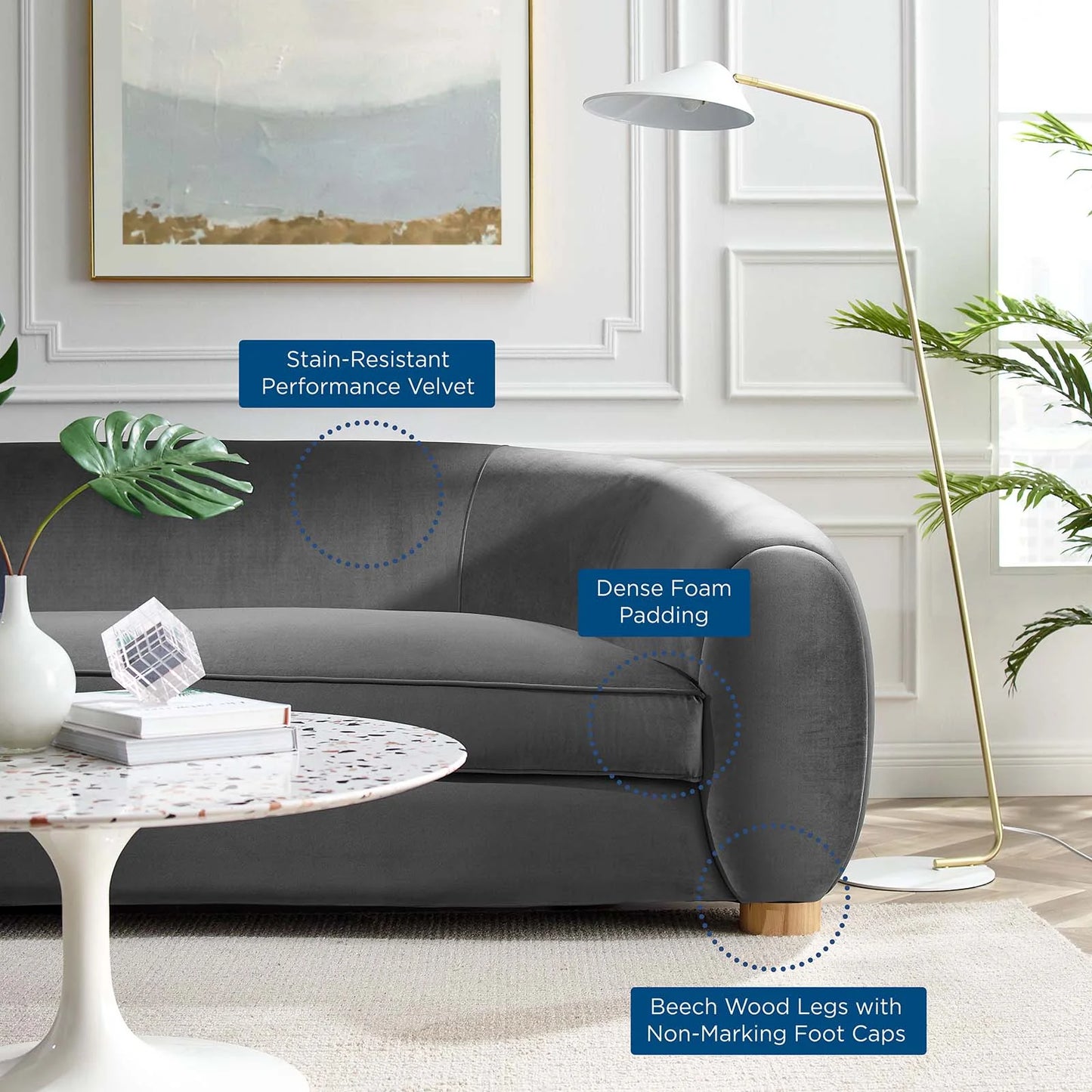 Ona Velvet Sofa