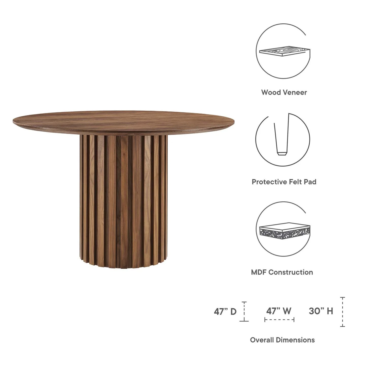 Taji 47" Round Dining Table