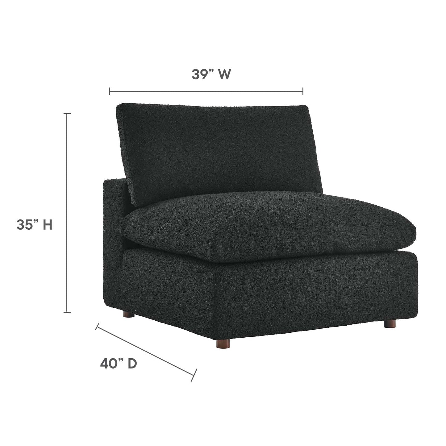 Tobi Overstuffed Boucle Armless Chair