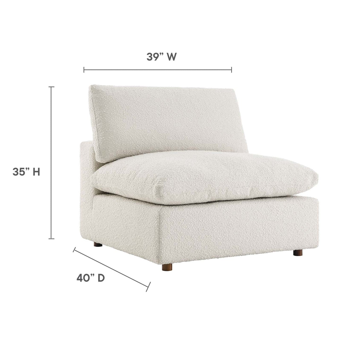 Tobi Overstuffed Boucle Armless Chair