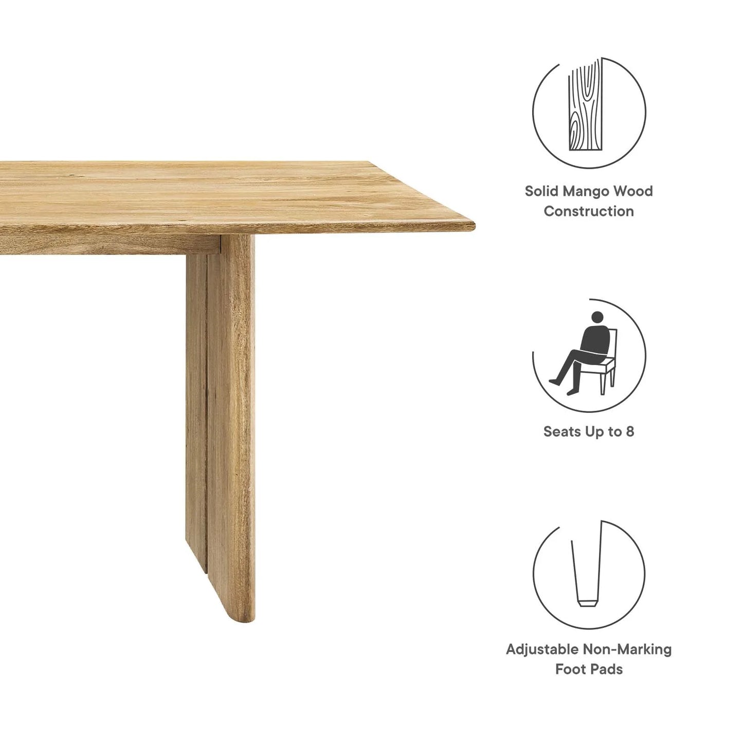 Kala 86" Wood Dining Table