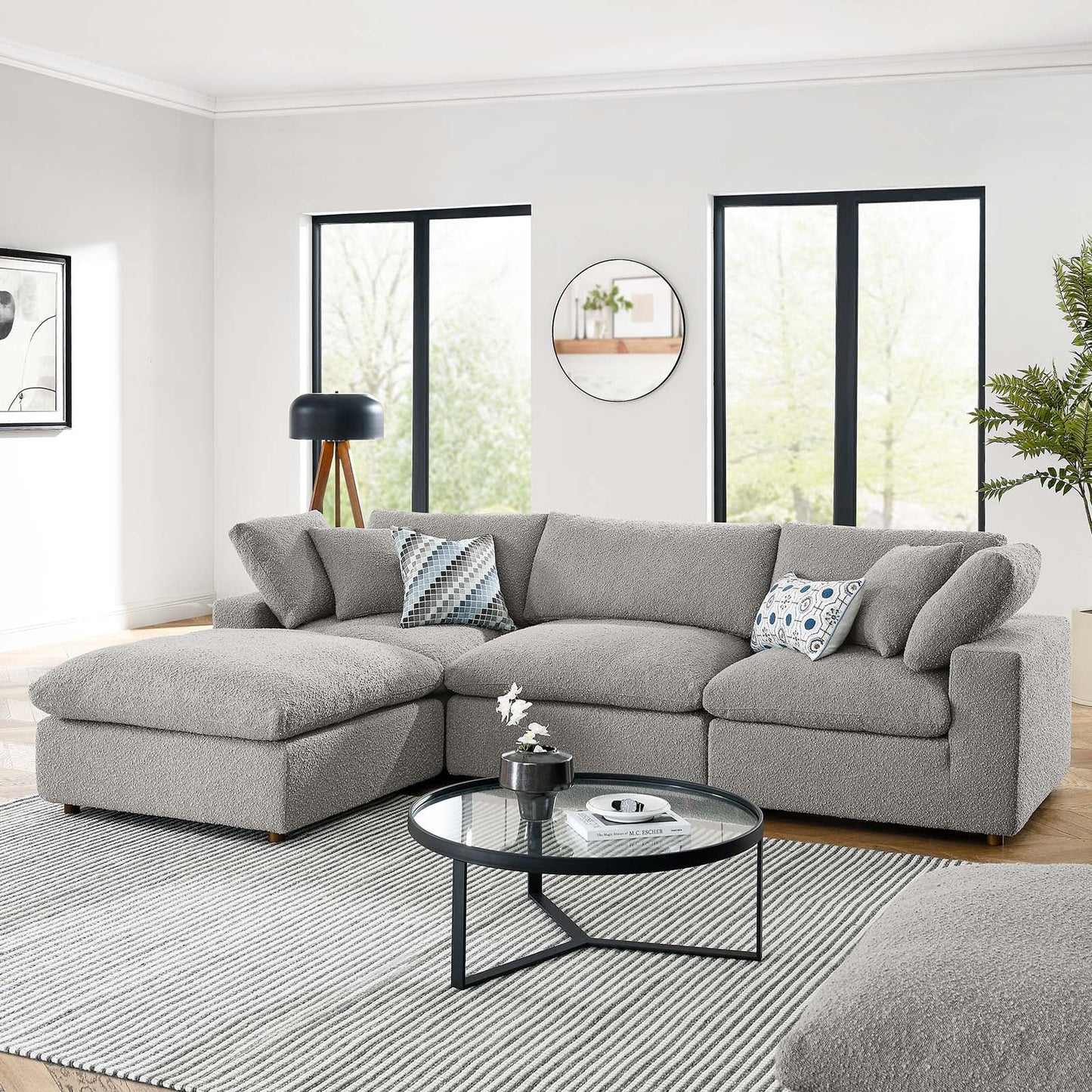 Tobi Overstuffed Boucle 4-Piece Sectional