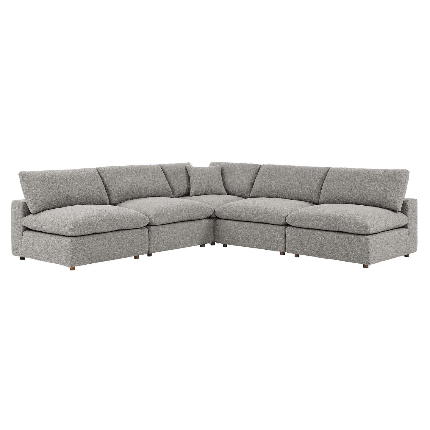 Tobi Overstuffed Boucle Armless 5-Piece Sectional