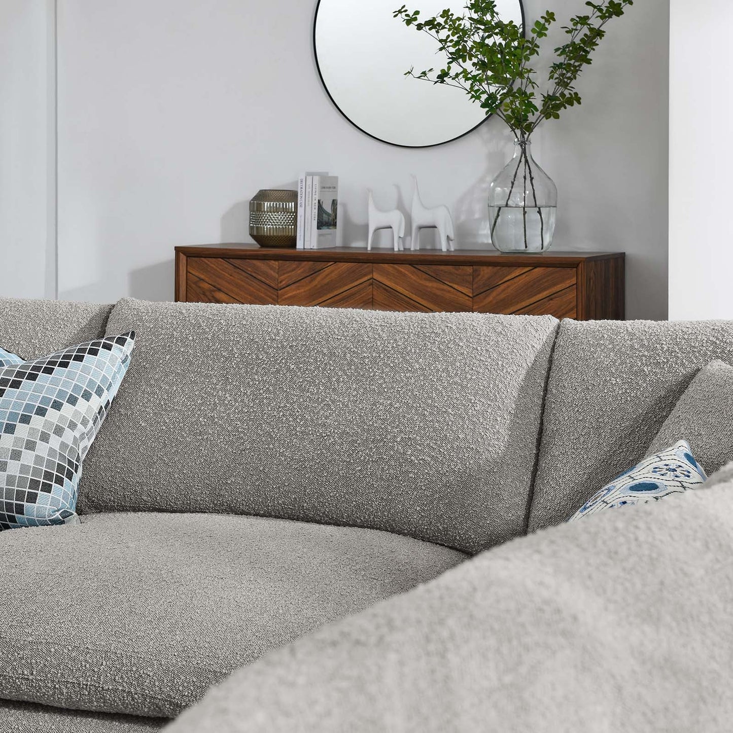 Tobi Overstuffed Boucle Armless 5-Piece Sectional
