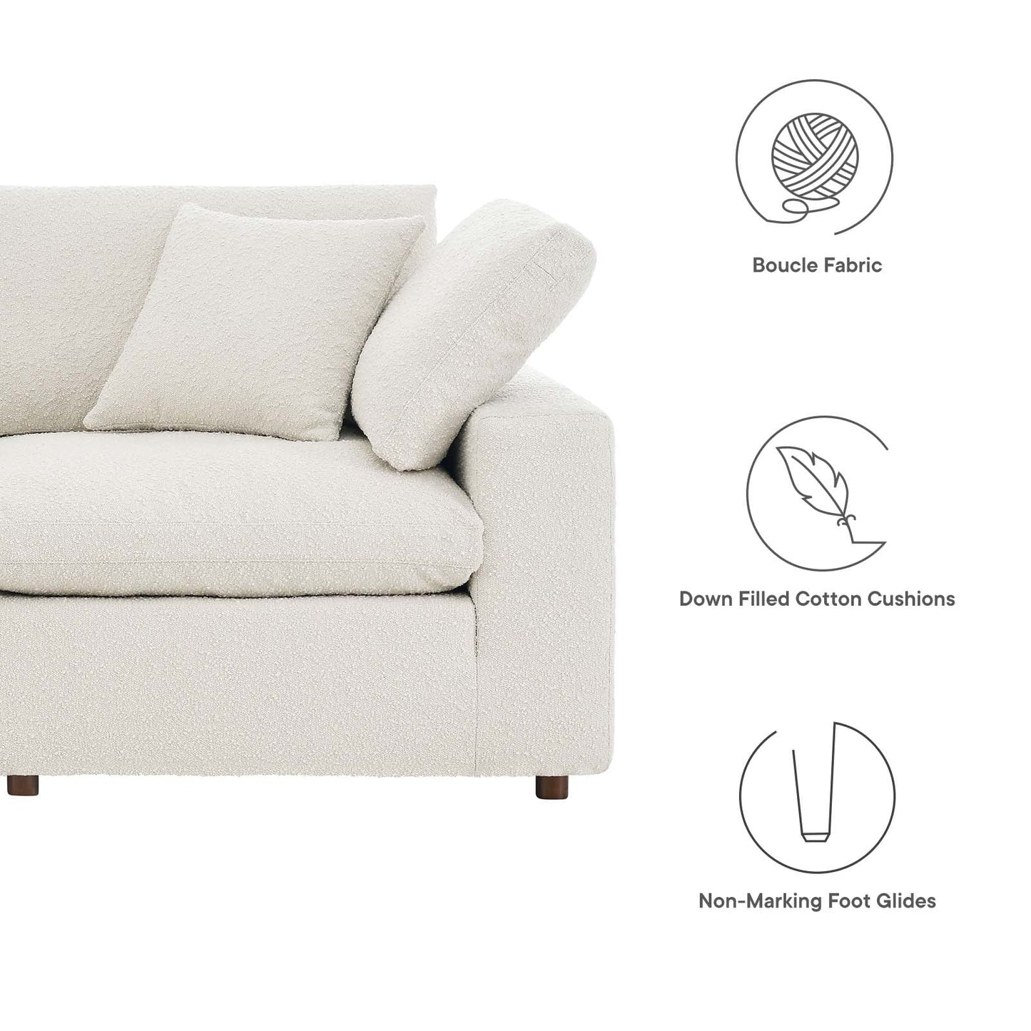 Tobi Overstuffed Boucle 5-Piece Sectional