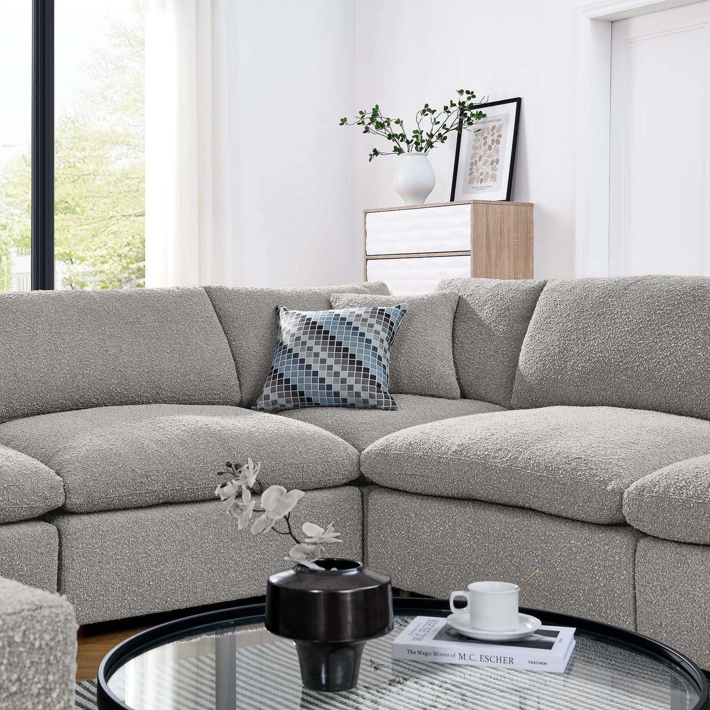 Tobi Overstuffed Boucle 8-Piece Sectional
