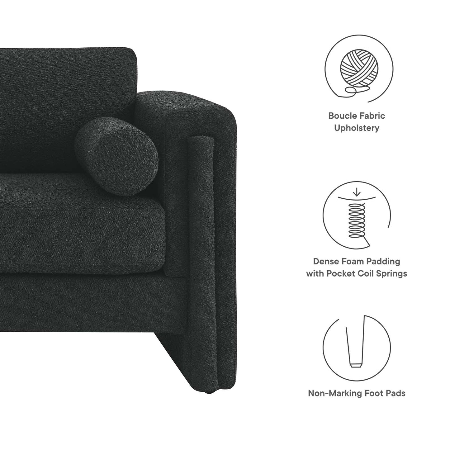 Taza Boucle Loveseat