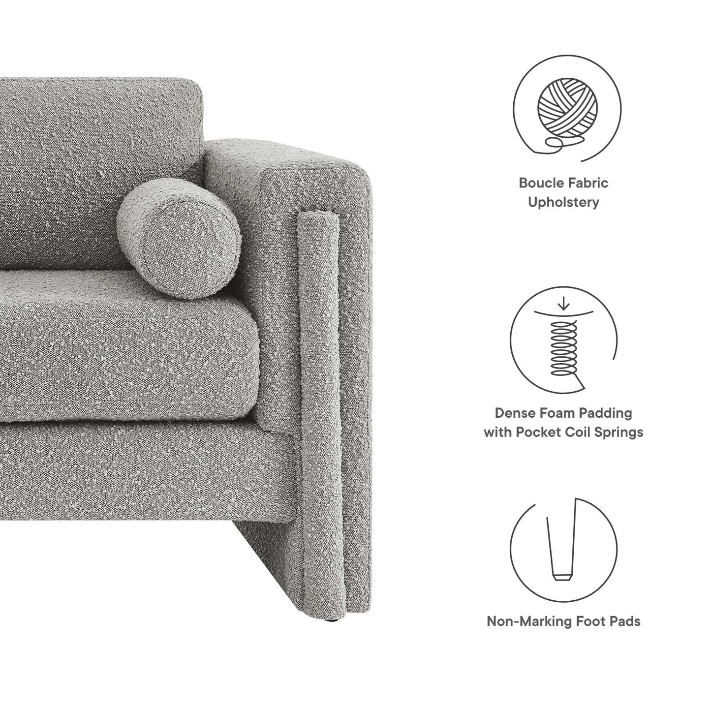 Taza Boucle Loveseat