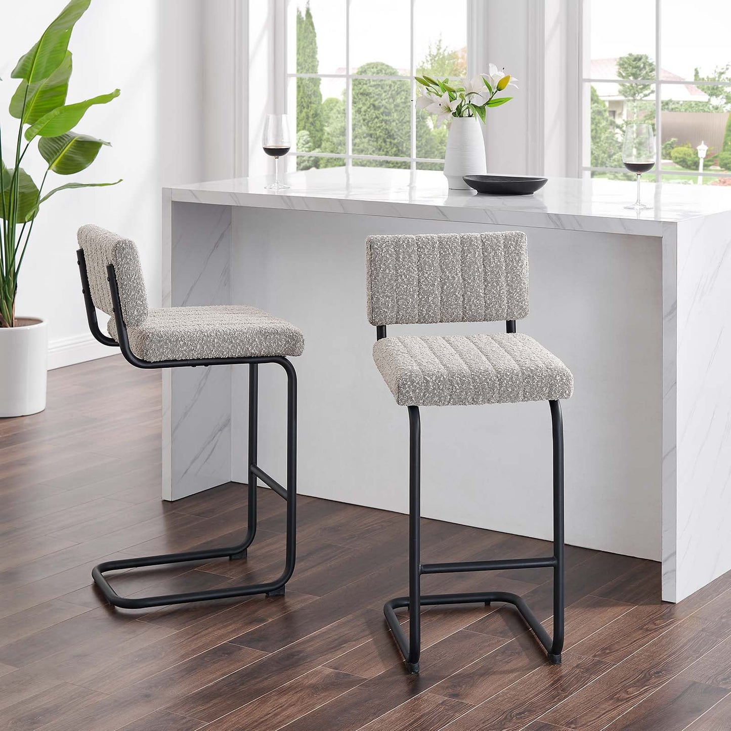 Nilo Boucle Counter Stools - Set of 2