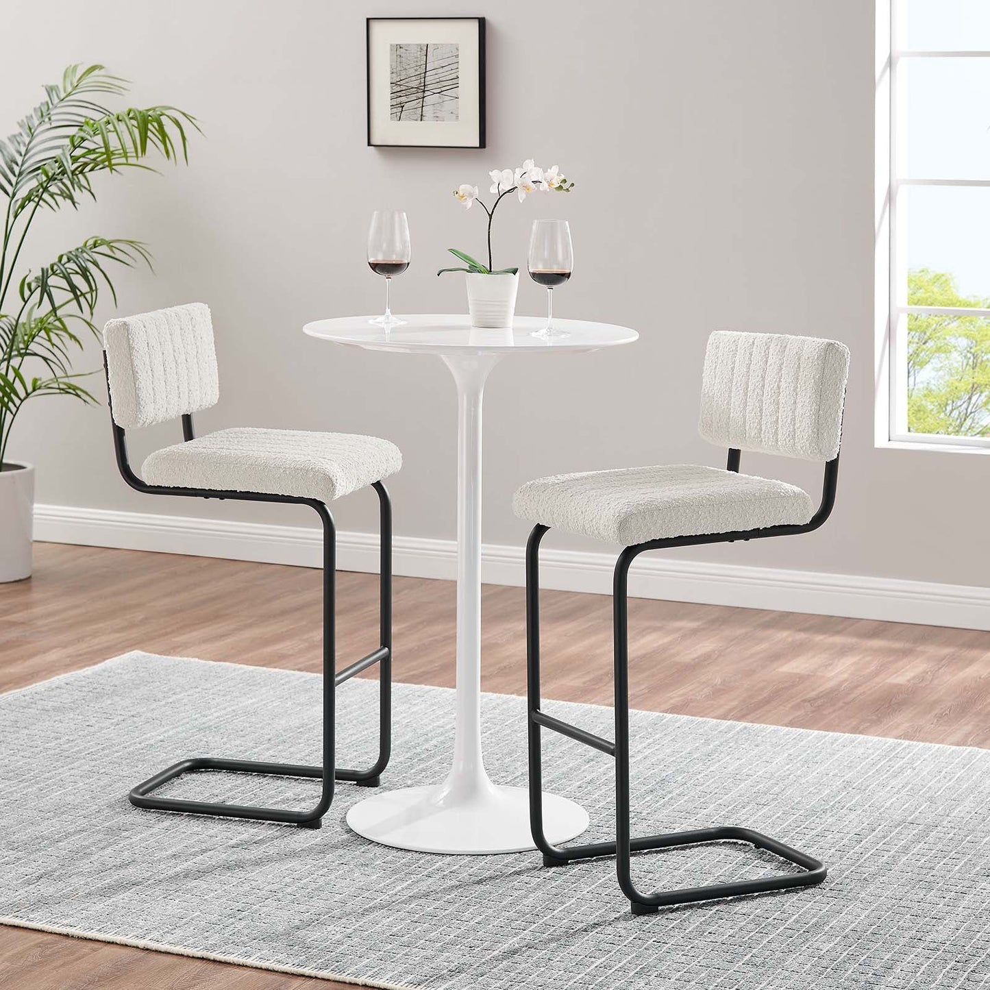Ryo Boucle Bar Stools - Set of 2