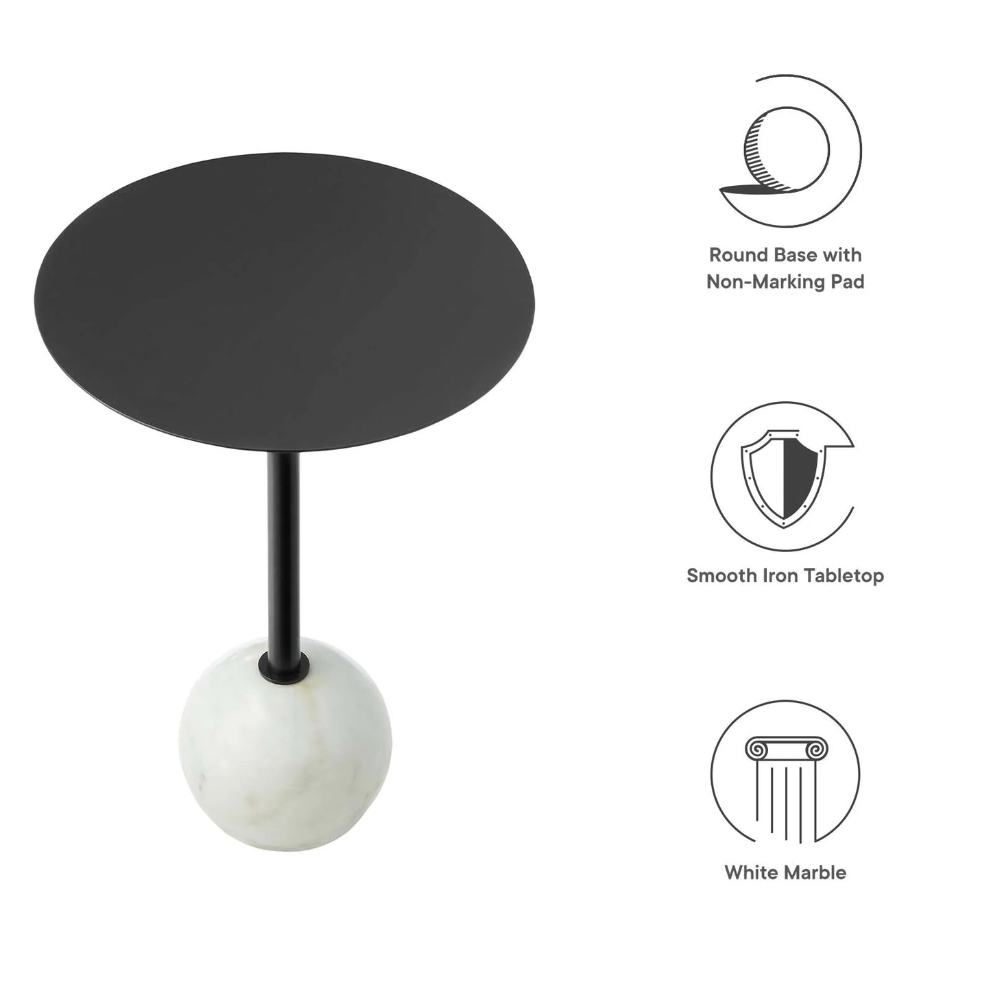 Aliza Round Marble Side Table