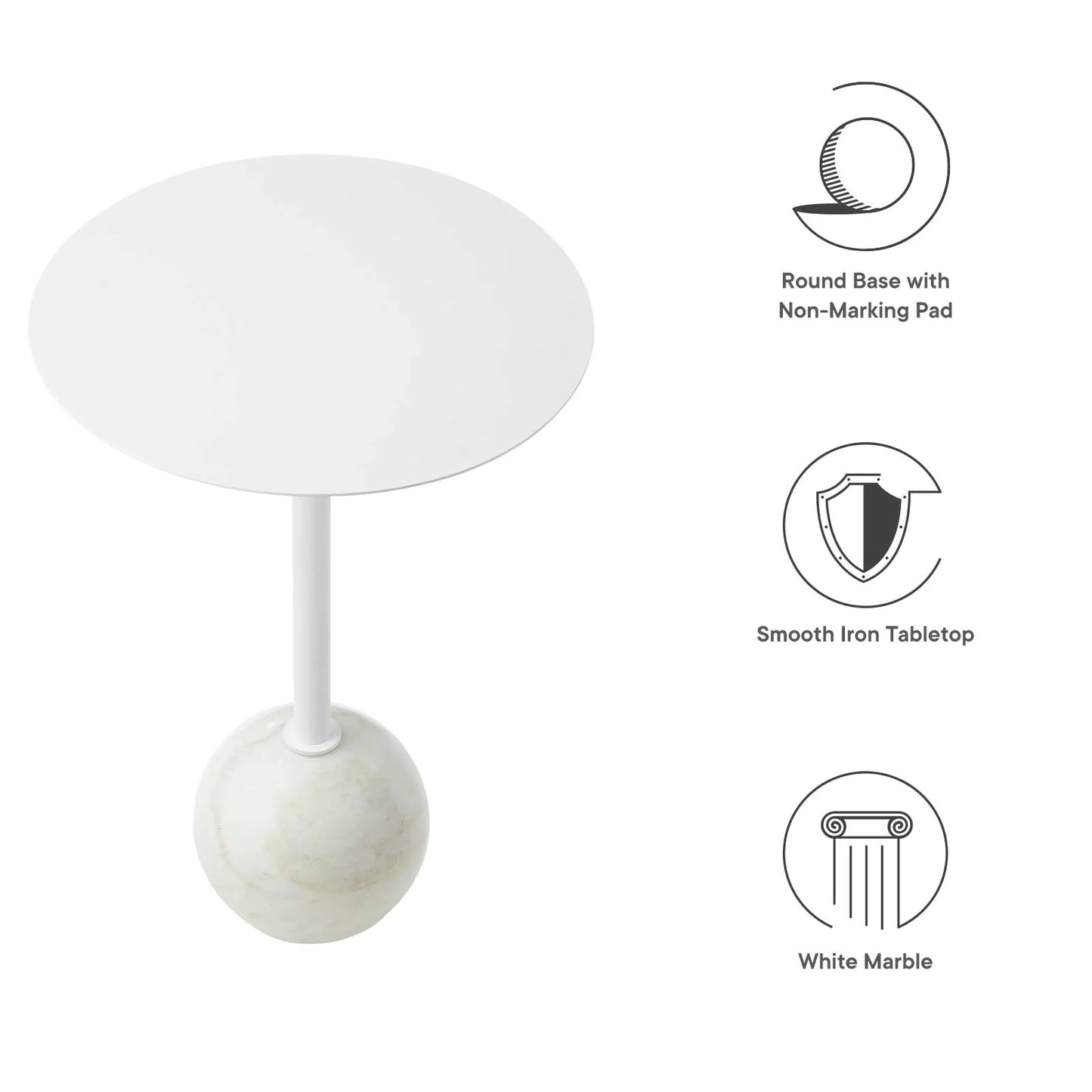 Aliza Round Marble Side Table