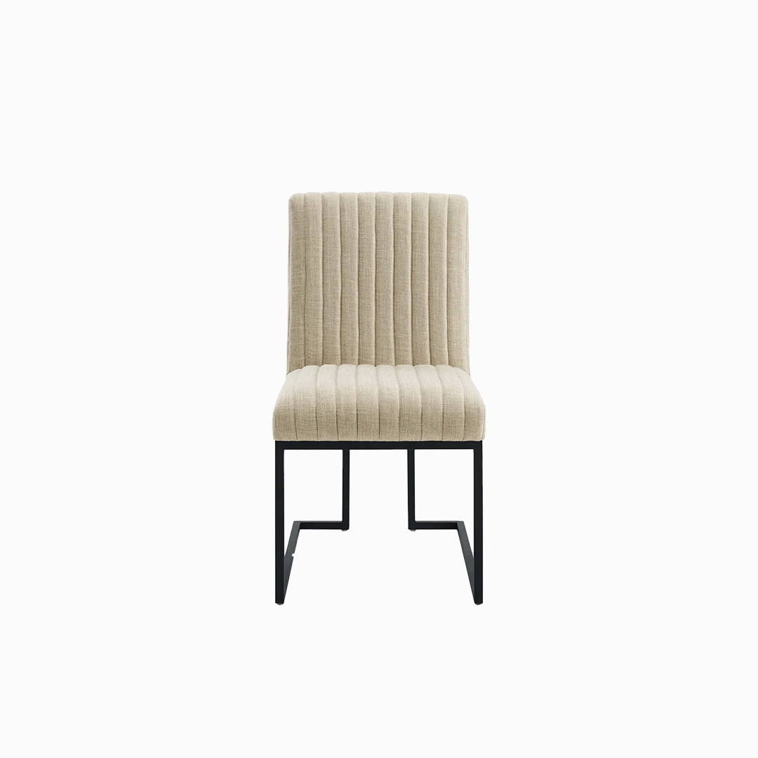 Indulge Channel Tufted Fabric Dining Chairs - Set of 2