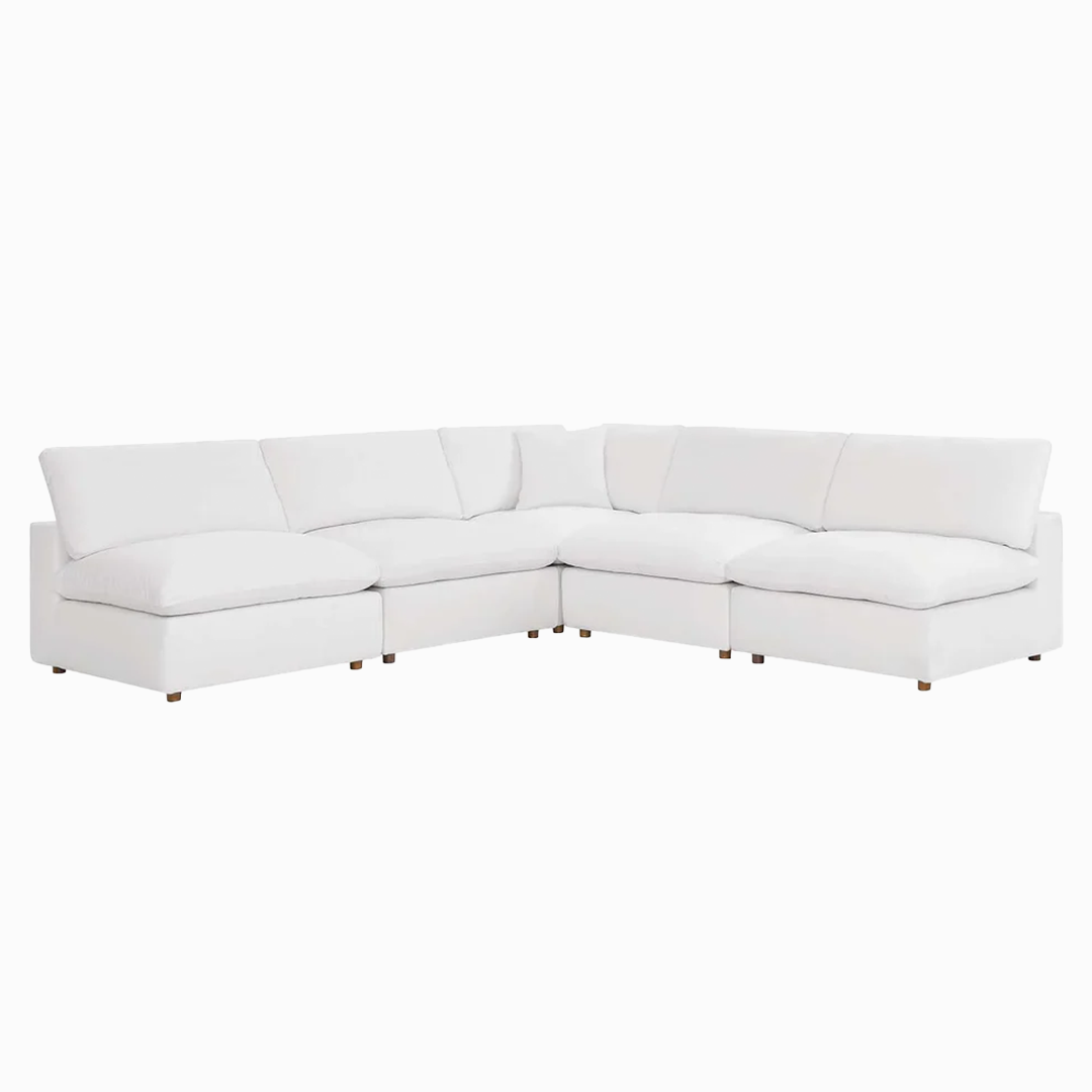 Tobi Overstuffed 5-Piece Armless Sectional