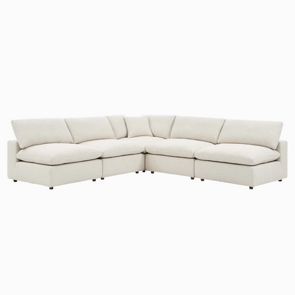 Tobi Overstuffed Boucle Armless 5-Piece Sectional