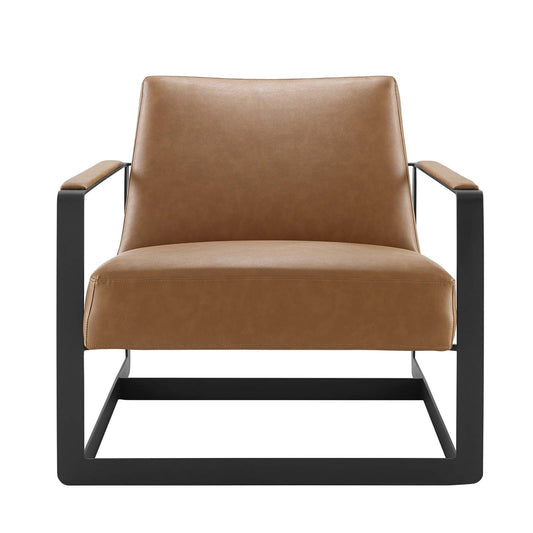 Deepak Vegan Leather Accent Chair