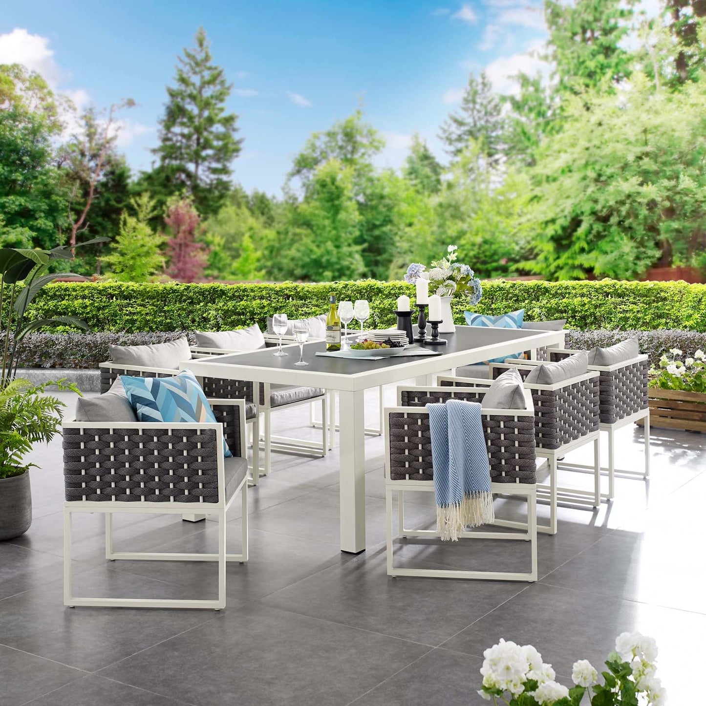 Vijoux 9 Piece Outdoor Dining Set