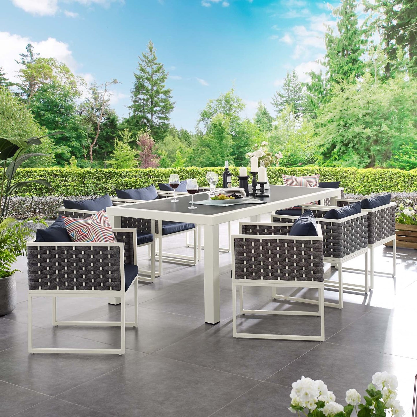 Vijoux 9 Piece Outdoor Dining Set