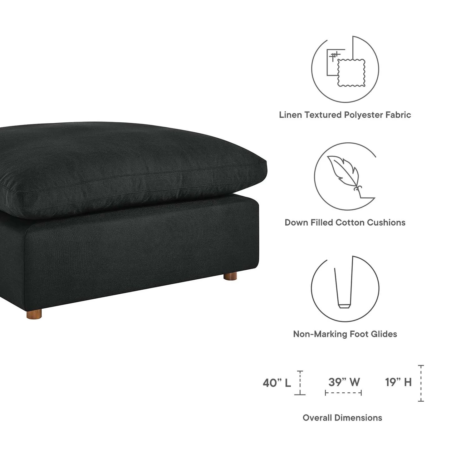 Commix Down Filled Overstuffed Ottoman