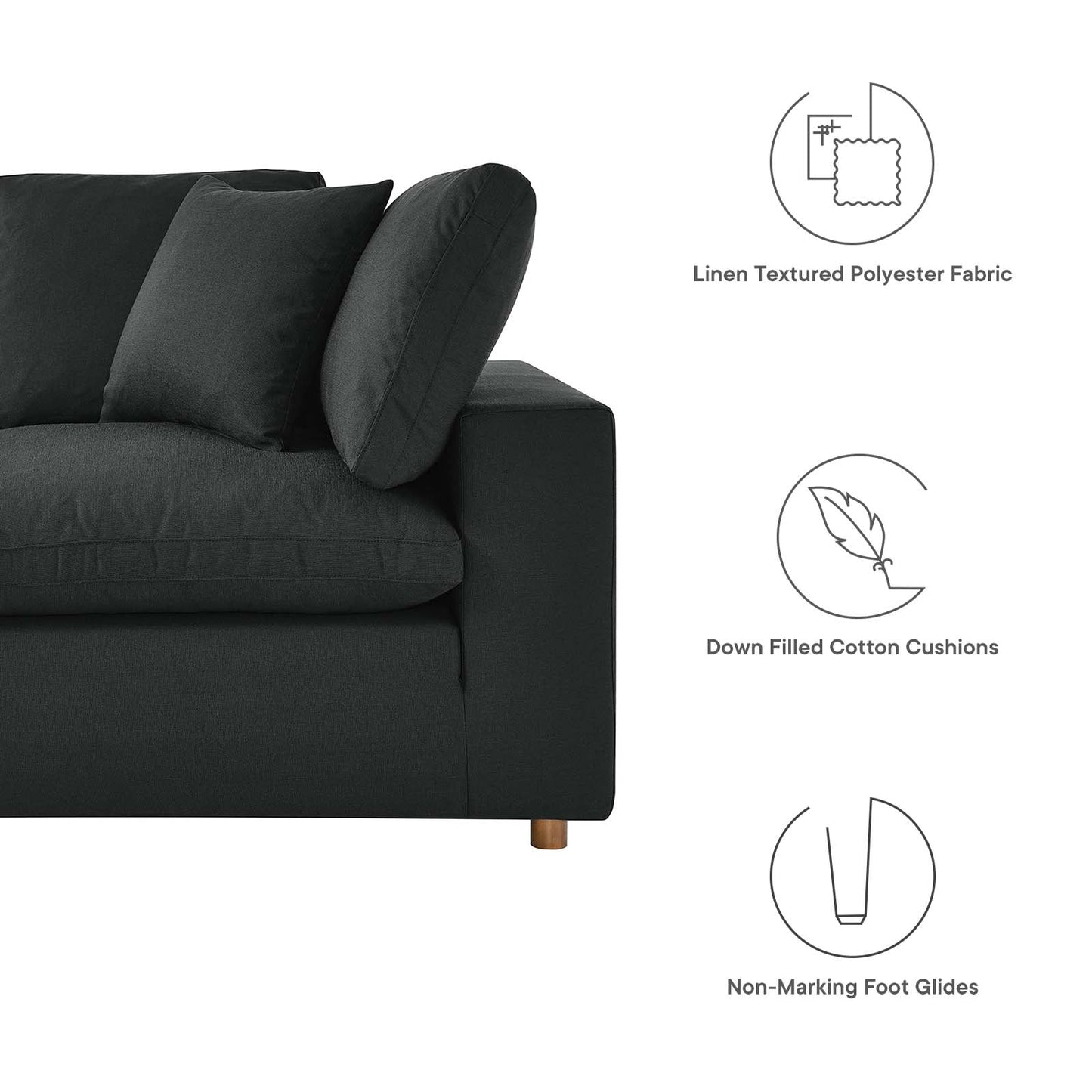 Commix Down Filled Overstuffed 5-Piece Armless Sectional Sofa