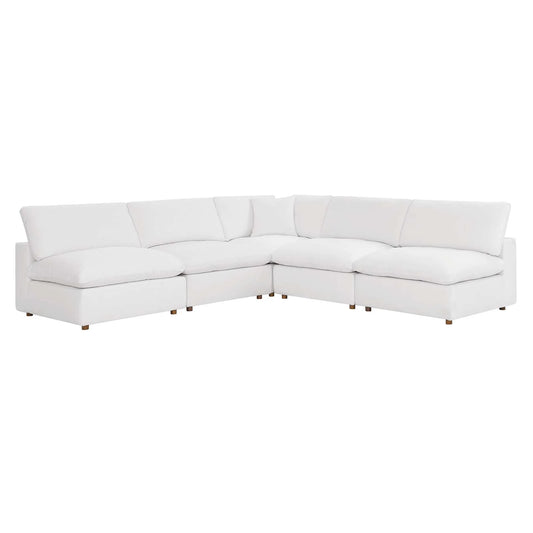 Commix Down Filled Overstuffed 5-Piece Armless Sectional Sofa