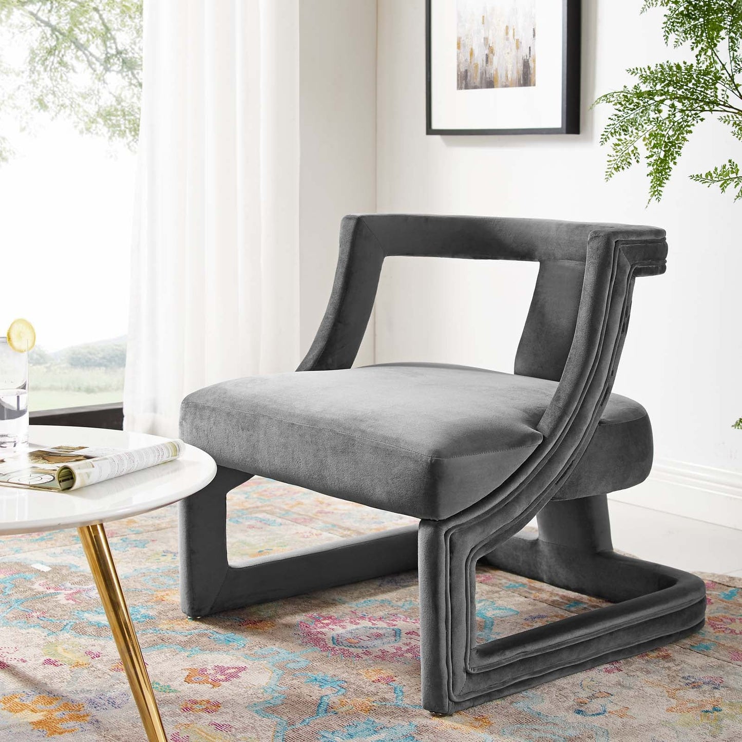 Tanvi Velvet Accent Chair