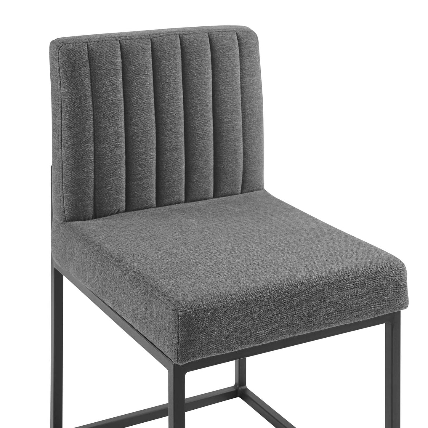 Carriage Channel Tufted Sled Base Upholstered Fabric Dining Chair