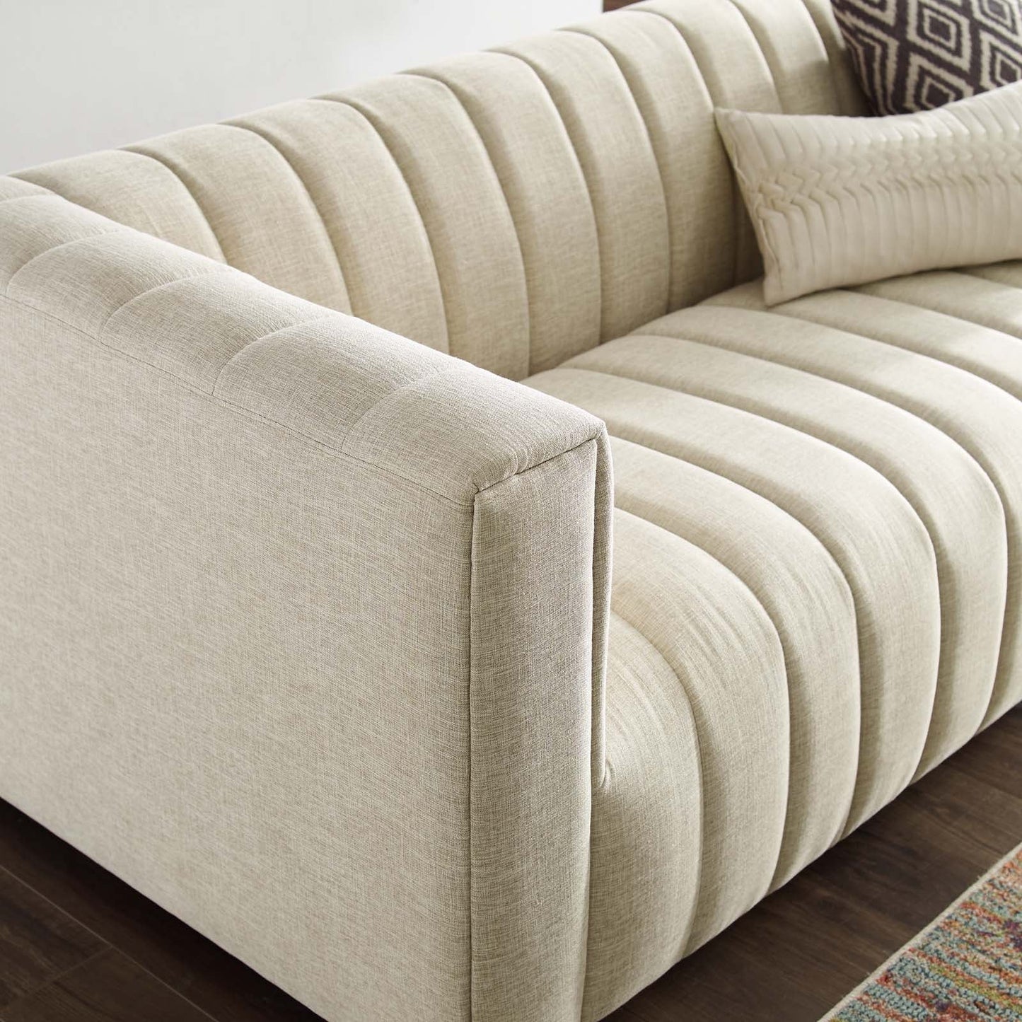 Priya Channel Tufted Upholstered Sofa