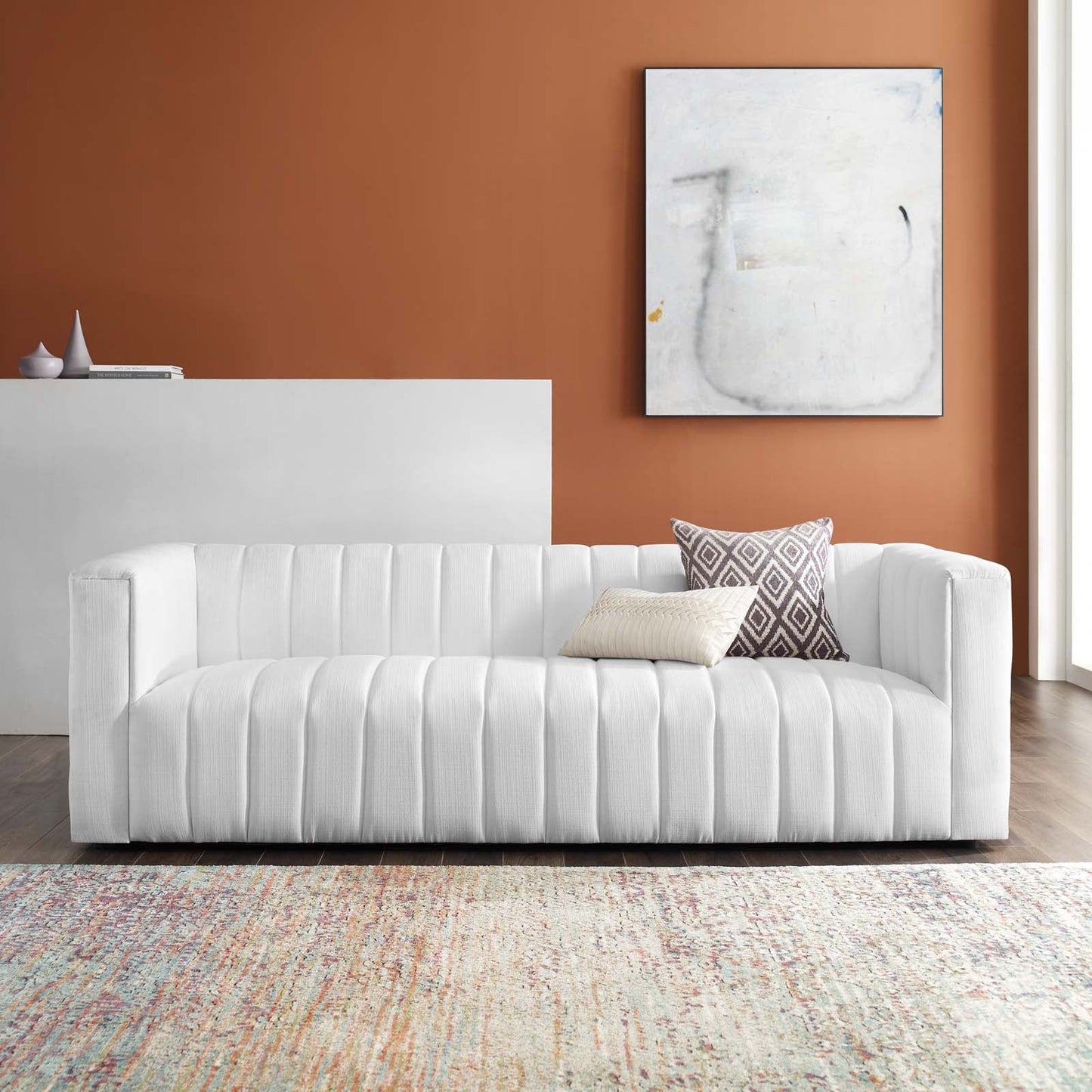 Priya Channel Tufted Upholstered Sofa