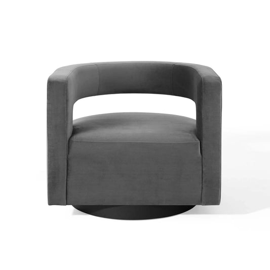 Mira Velvet Swivel Armchair