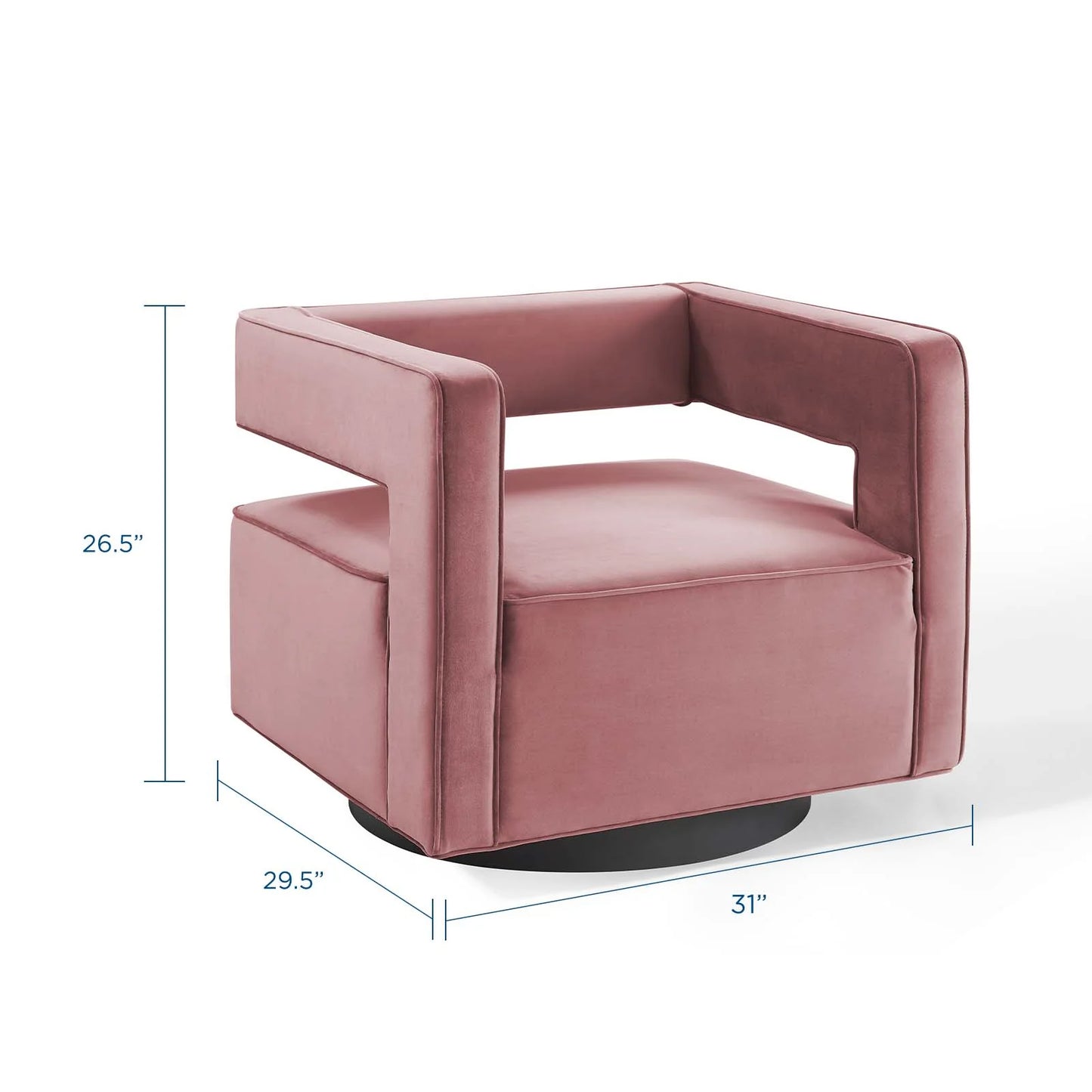 Mitch Velvet Swivel Armchair